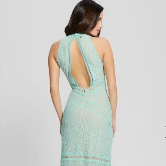 GUESS Beautiful baby blue lace maxi Dress. - Picture 2 of 8
